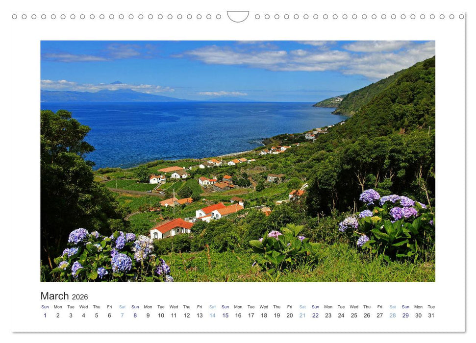 Sao Jorge Island of the Azores - fantastic fajas on the greenest island of Portugal (CALVENDO Monthly Calendar 2026)