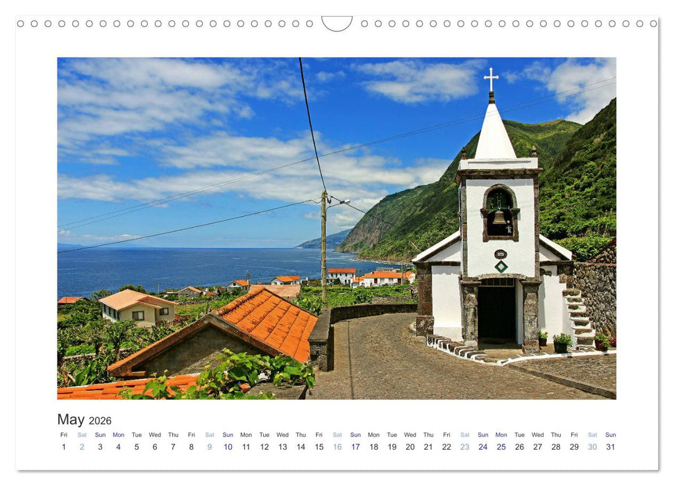Sao Jorge Island of the Azores - fantastic fajas on the greenest island of Portugal (CALVENDO Monthly Calendar 2026)