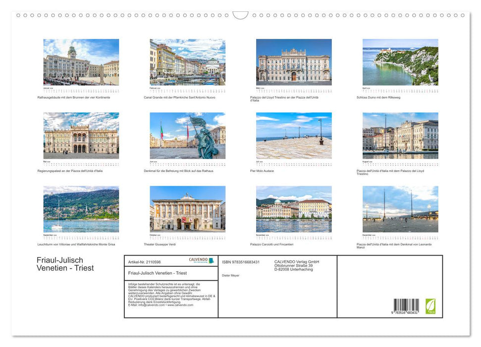 Friaul-Julisch Venetien - Triest (CALVENDO Wandkalender 2026)
