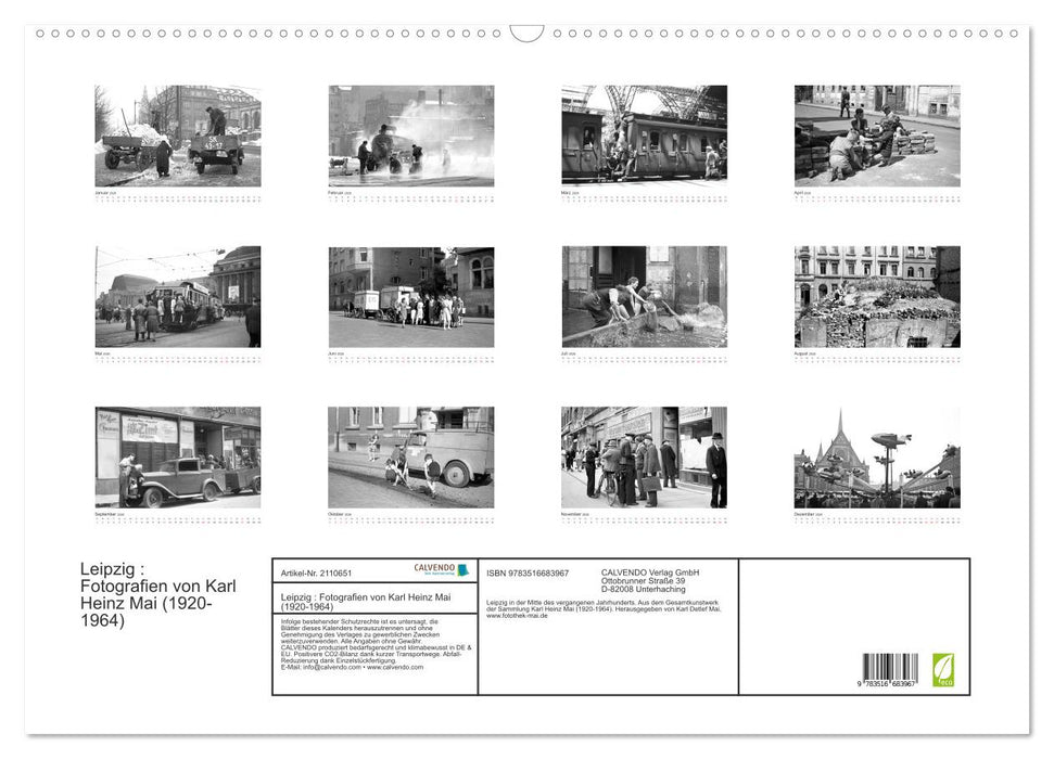Leipzig : Fotografien von Karl Heinz Mai (1920-1964) (CALVENDO Wandkalender 2026)