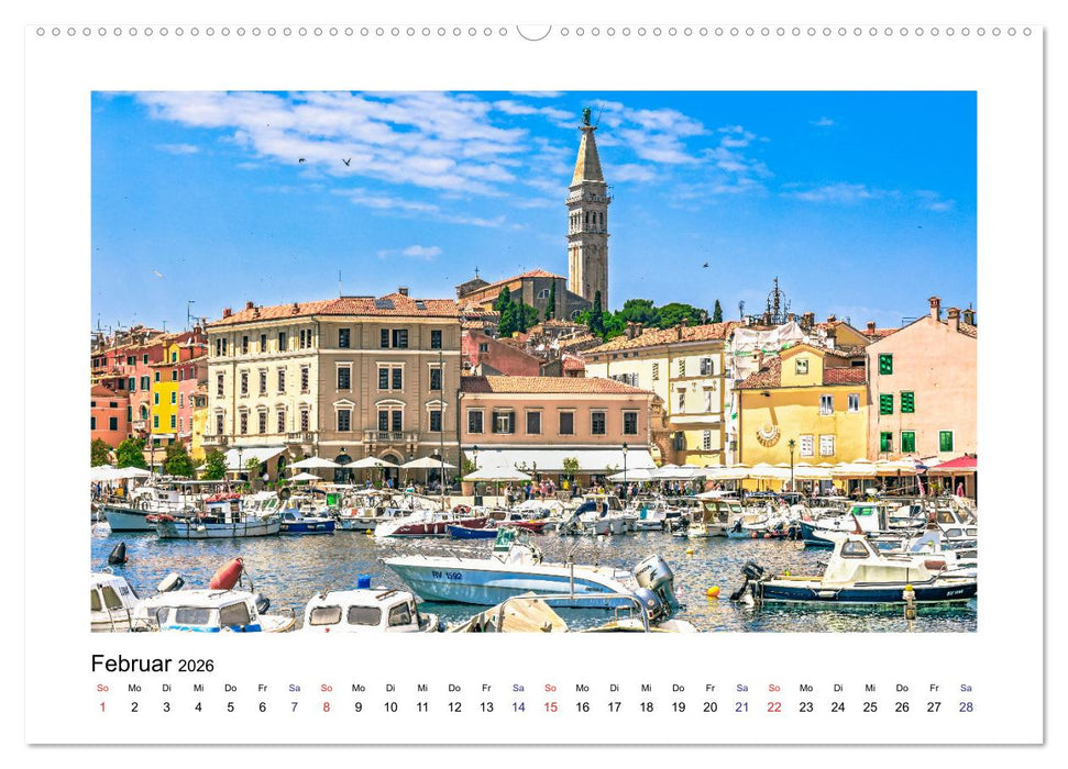 Istrien - Piran • Novigrad • Rovinj • Pula (CALVENDO Wandkalender 2026)