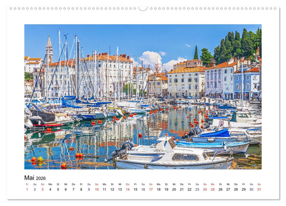 Istrien - Piran • Novigrad • Rovinj • Pula (CALVENDO Wandkalender 2026)