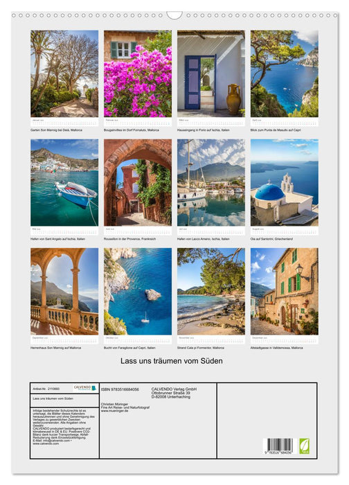 Lass uns träumen vom Süden (CALVENDO Wandkalender 2026)