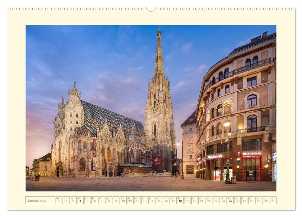 An der schönen blauen Donau - Ein Spaziergang in Wien (CALVENDO Wandkalender 2026)