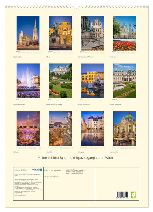 Meine schöne Stadt - ein Spaziergang durch Wien (CALVENDO Wandkalender 2026)