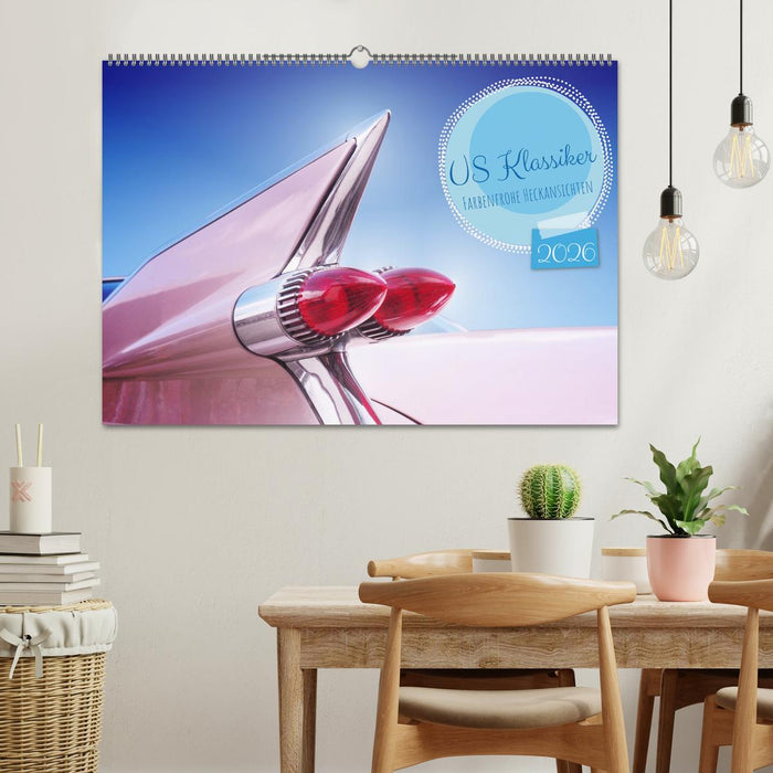 US Klassiker Farbenfrohe Heckansichten (CALVENDO Wandkalender 2026)