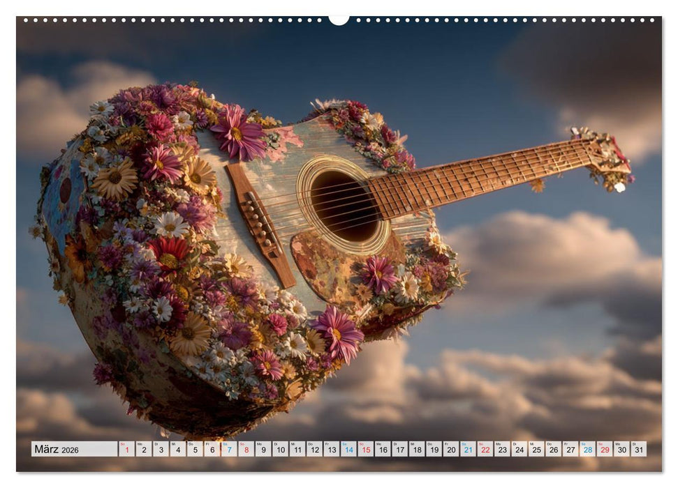 Saitenzauber – Gitarren im Bilderklang (CALVENDO Wandkalender 2026)