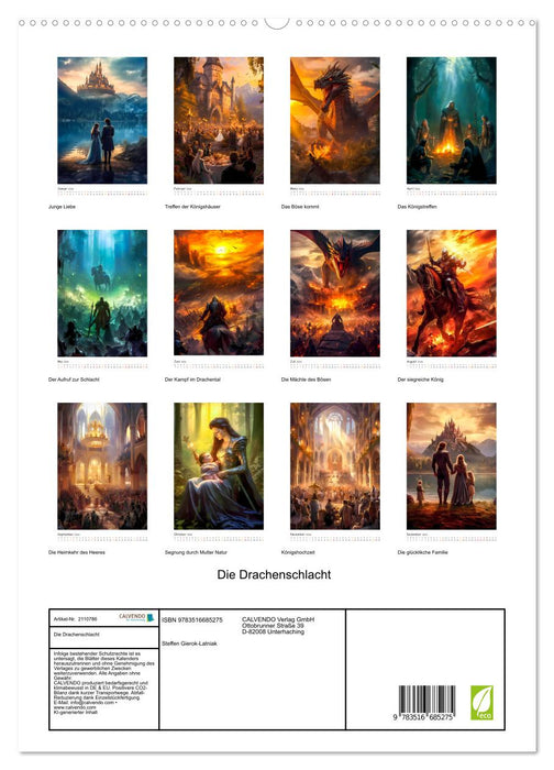 Die Drachenschlacht (CALVENDO Premium Wandkalender 2026)