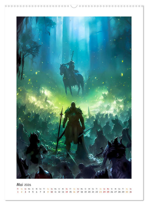 Die Drachenschlacht (CALVENDO Premium Wandkalender 2026)