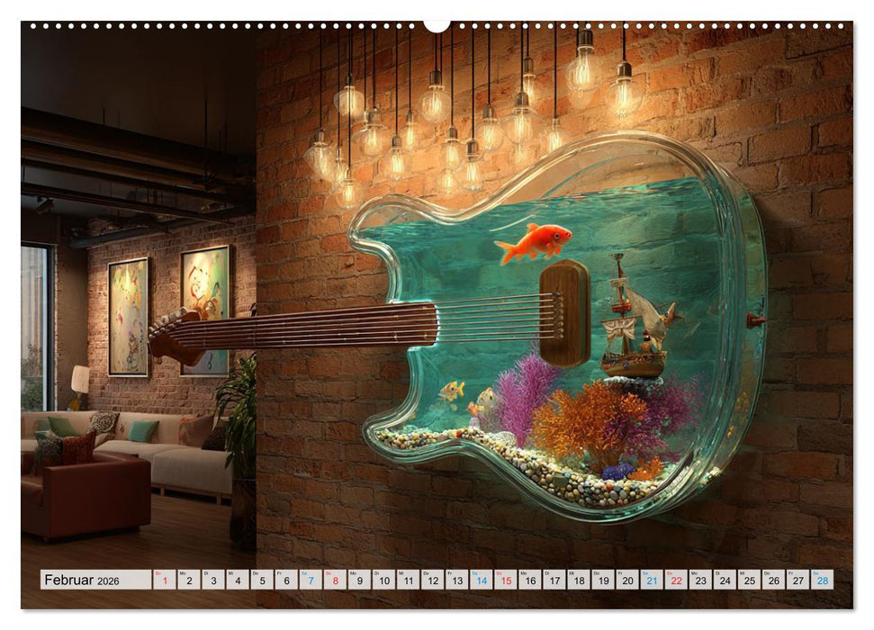 Saitenzauber – Gitarren im Bilderklang (CALVENDO Premium Wandkalender 2026)