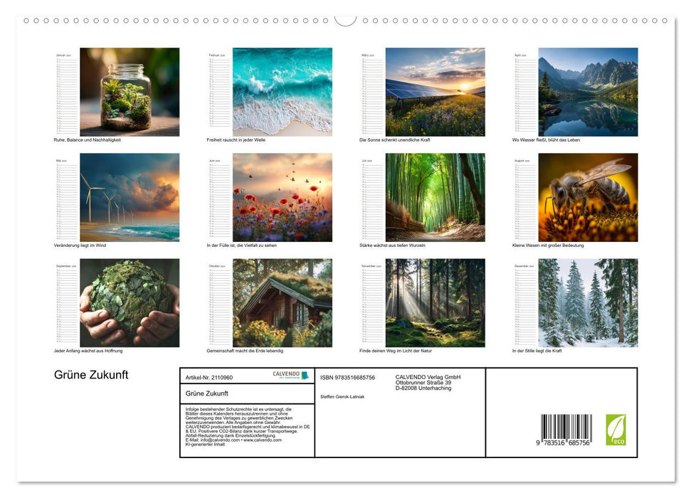 Grüne Zukunft (CALVENDO Premium Wandkalender 2026)