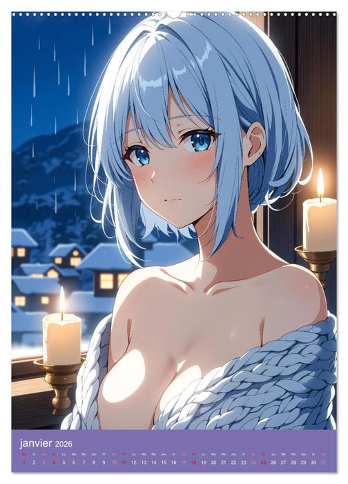 MANGA SENSUEL - Beautés japonaises dénudées et séduisantes (CALVENDO Calendrier mensuel 2026)