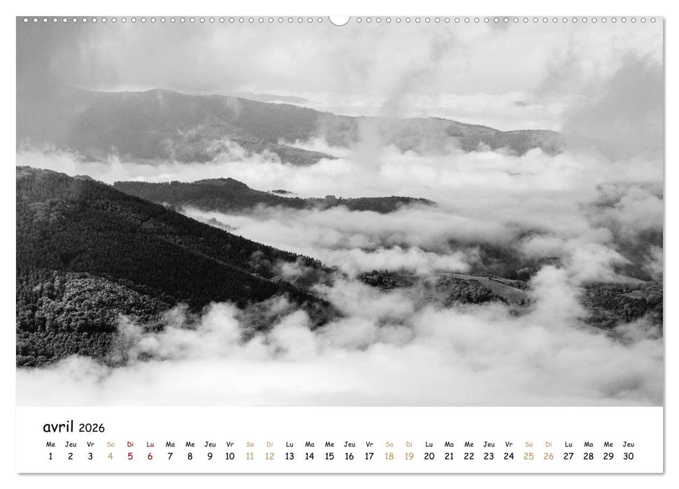 Terres de contraste – Une année en monochrome (CALVENDO Calendrier mensuel 2026)