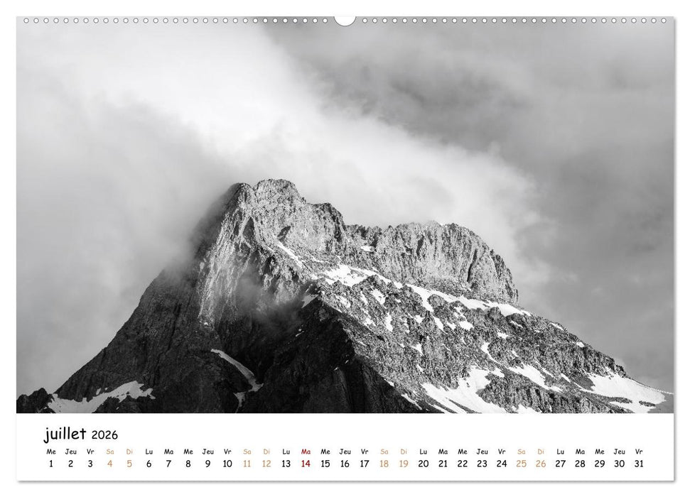 Terres de contraste – Une année en monochrome (CALVENDO Calendrier supérieur 2026)