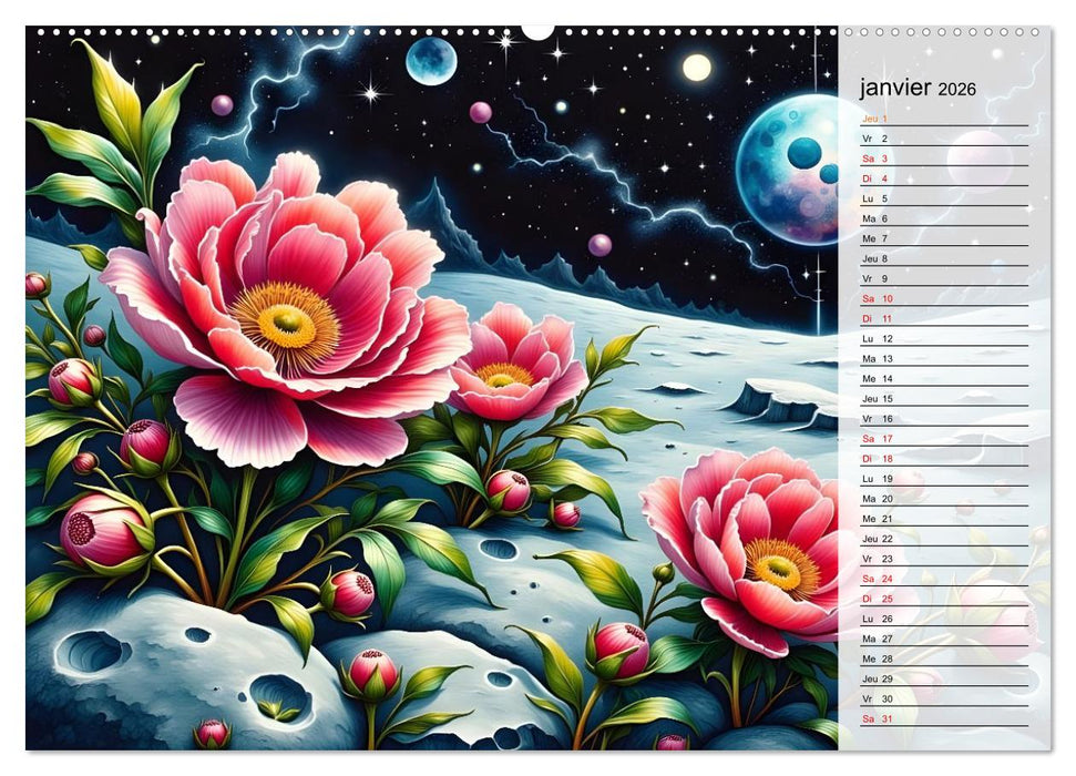 Fleurs de la nuit (CALVENDO Calendrier mensuel 2026)