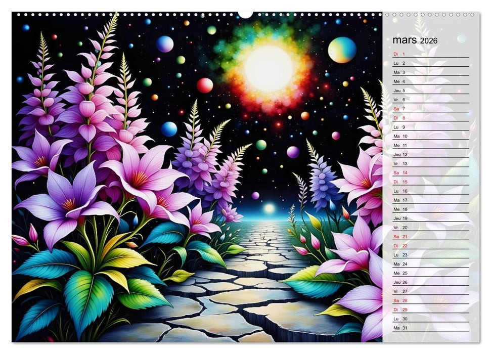 Fleurs de la nuit (CALVENDO Calendrier mensuel 2026)