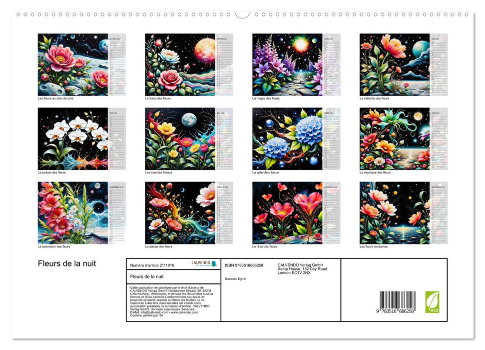 Fleurs de la nuit (CALVENDO Calendrier supérieur 2026)