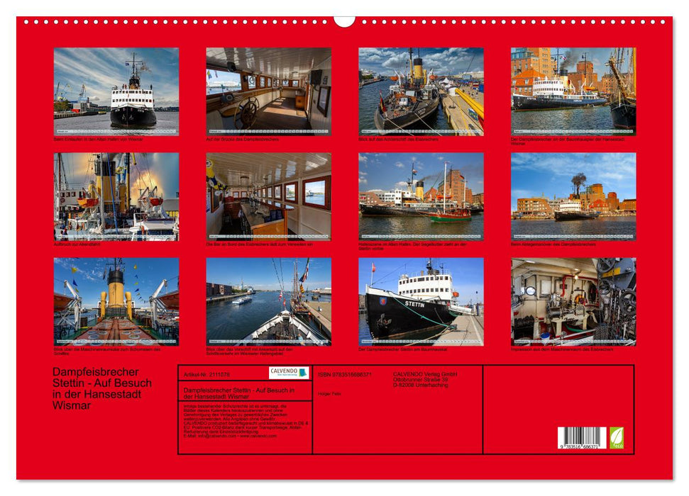 Dampfeisbrecher Stettin - Auf Besuch in der Hansestadt Wismar (CALVENDO Wandkalender 2026)