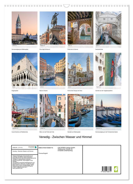 Venedig - Zwischen Wasser und Himmel (CALVENDO Wandkalender 2026)