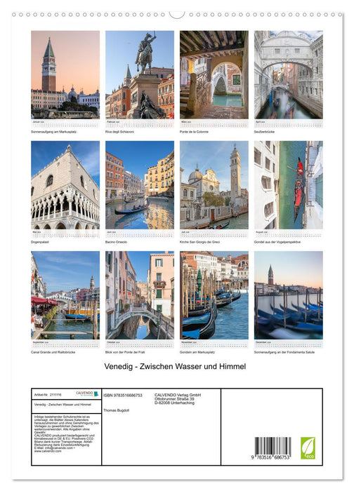Venedig - Zwischen Wasser und Himmel (CALVENDO Premium Wandkalender 2026)