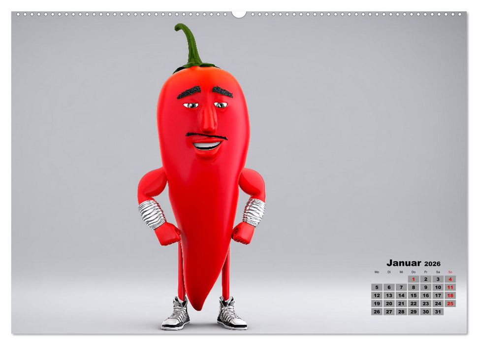 Vegane Power - Kalender für Veganer, Vegetarier und alle Pflanzenfans (CALVENDO Wandkalender 2026)