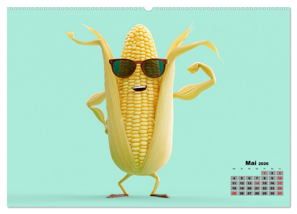 Vegane Power - Kalender für Veganer, Vegetarier und alle Pflanzenfans (CALVENDO Wandkalender 2026)