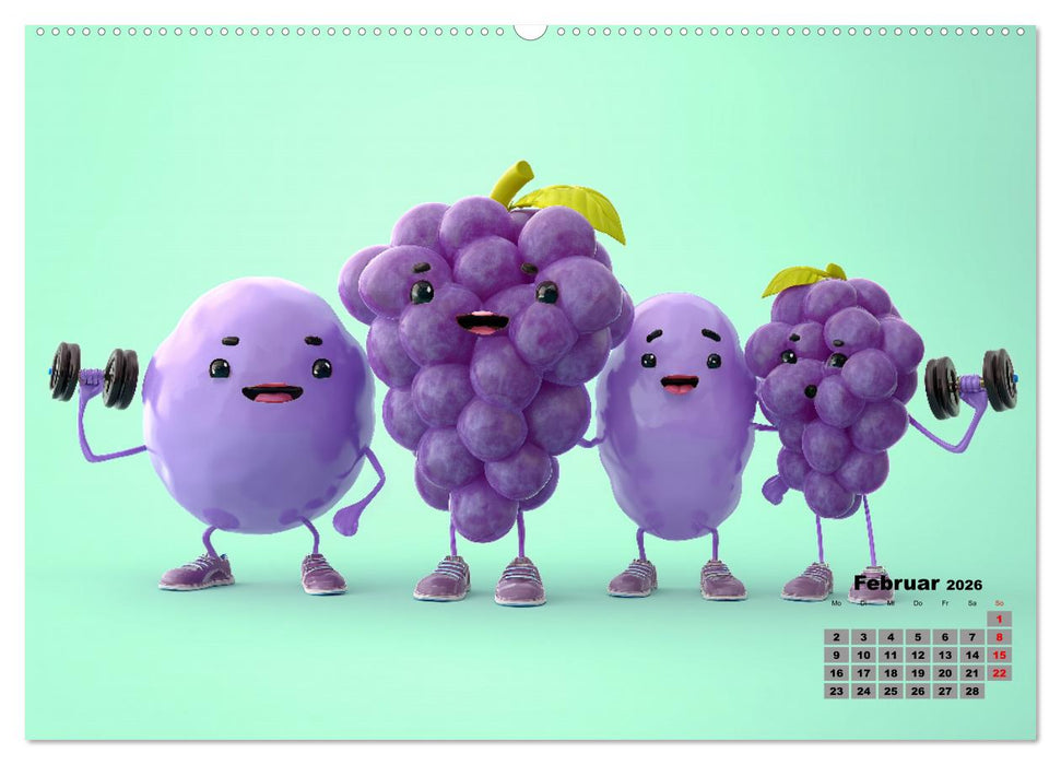 Vegane Power - Kalender für Veganer, Vegetarier und alle Pflanzenfans (CALVENDO Premium Wandkalender 2026)