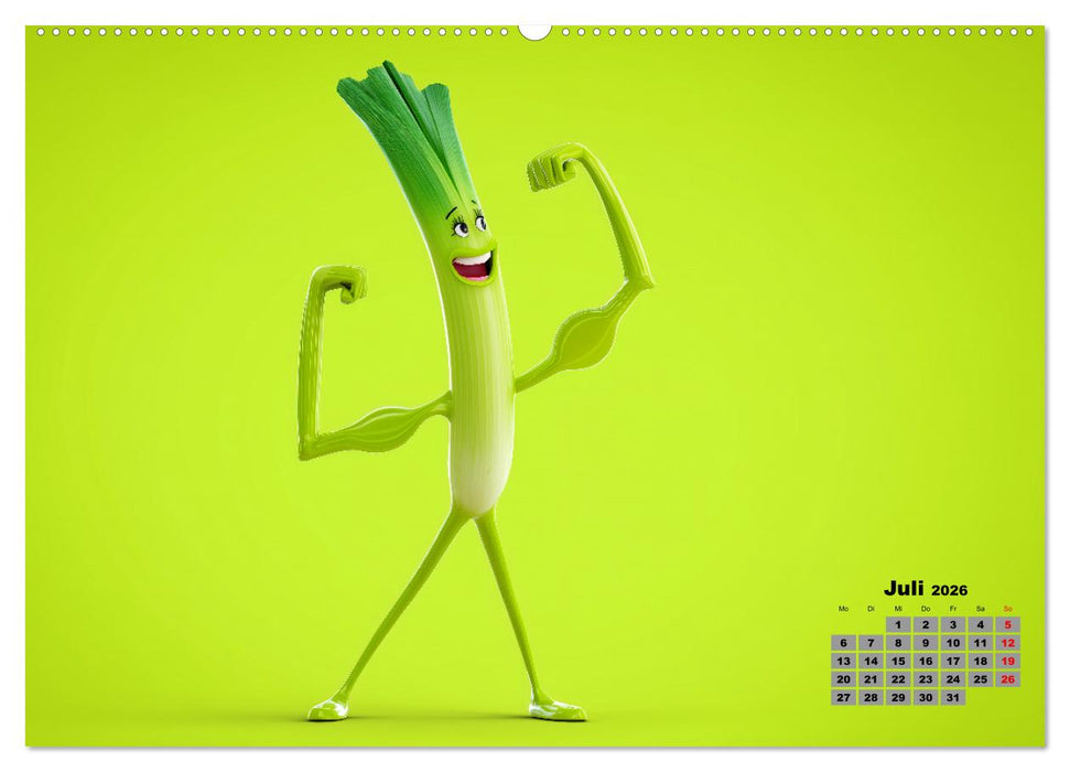 Vegane Power - Kalender für Veganer, Vegetarier und alle Pflanzenfans (CALVENDO Premium Wandkalender 2026)