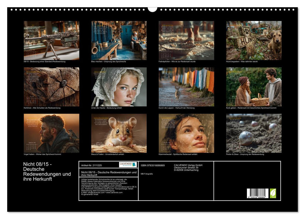 Nicht 08/15 - Deutsche Redewendungen und ihre Herkunft (CALVENDO Wandkalender 2026)
