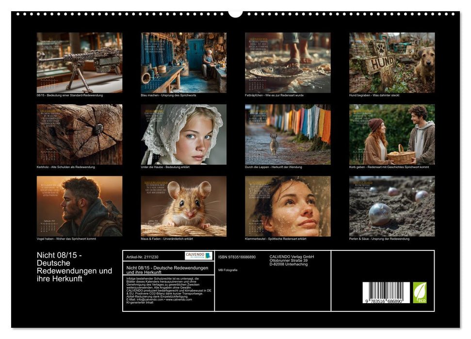 Nicht 08/15 - Deutsche Redewendungen und ihre Herkunft (CALVENDO Premium Wandkalender 2026)