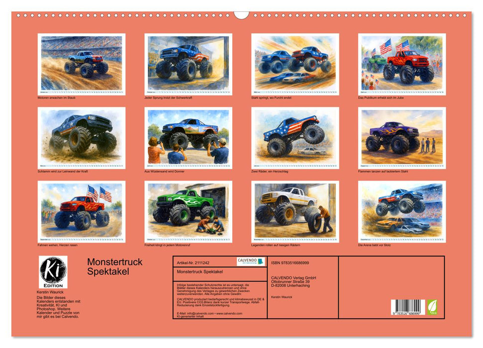 Monstertruck Spektakel (CALVENDO Wandkalender 2026)