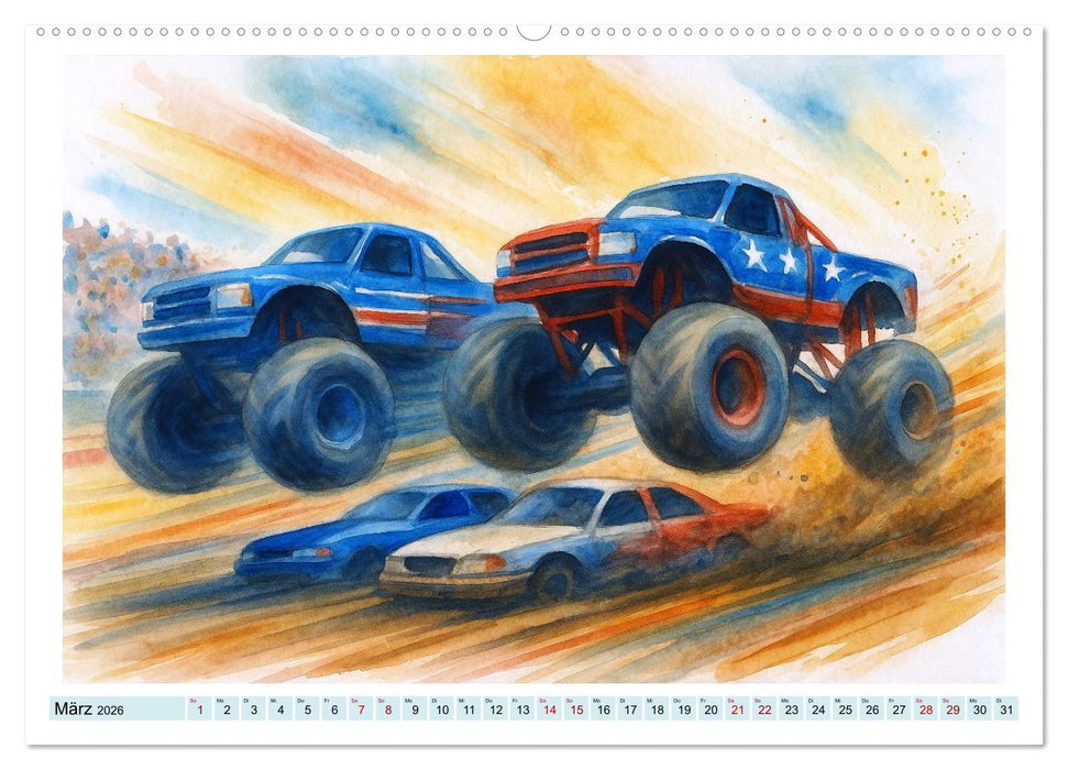 Monstertruck Spektakel (CALVENDO Wandkalender 2026)