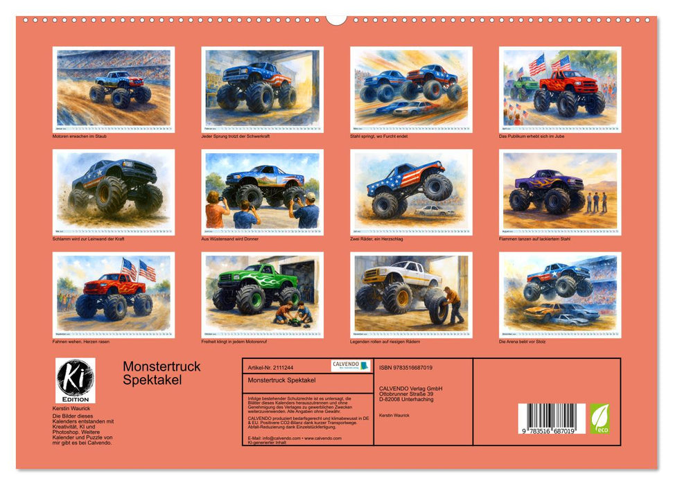 Monstertruck Spektakel (CALVENDO Premium Wandkalender 2026)