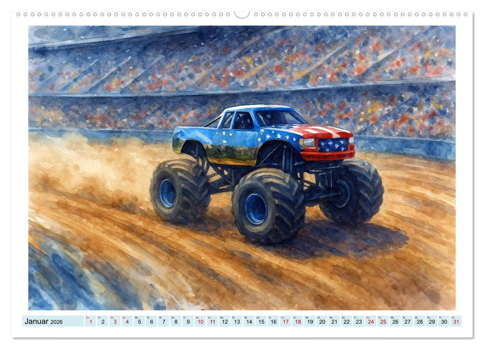 Monstertruck Spektakel (CALVENDO Premium Wandkalender 2026)