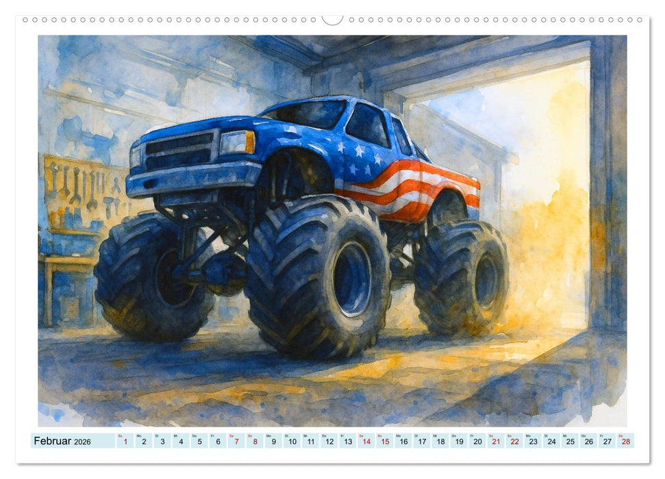 Monstertruck Spektakel (CALVENDO Premium Wandkalender 2026)