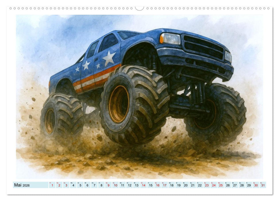 Monstertruck Spektakel (CALVENDO Premium Wandkalender 2026)