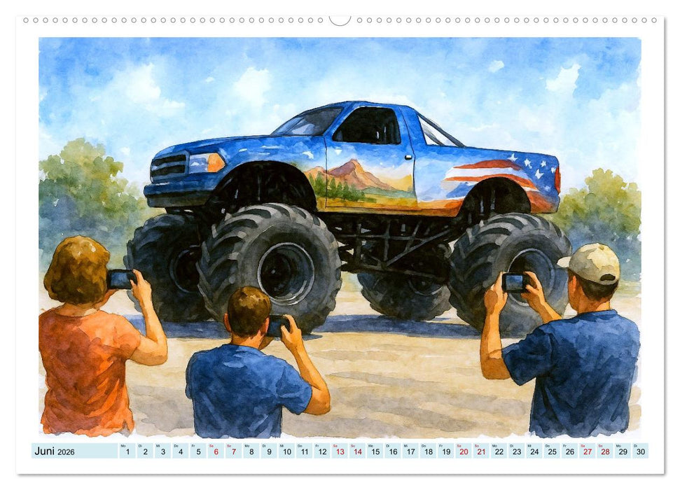 Monstertruck Spektakel (CALVENDO Premium Wandkalender 2026)
