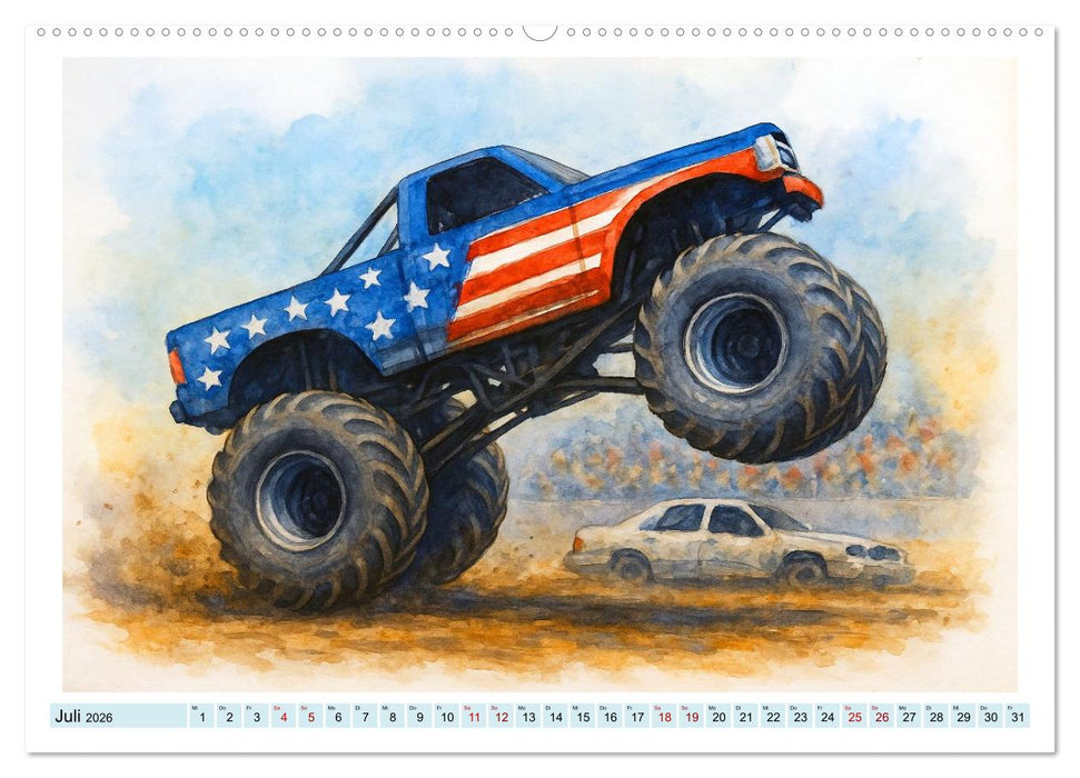 Monstertruck Spektakel (CALVENDO Premium Wandkalender 2026)