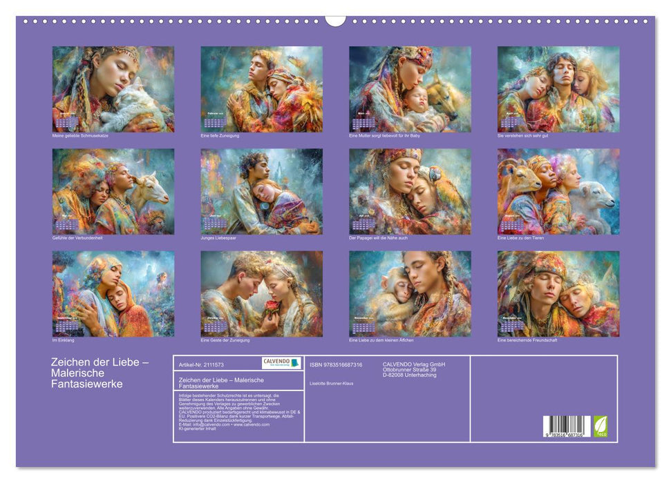 Zeichen der Liebe – Malerische Fantasiewerke (CALVENDO Wandkalender 2026)