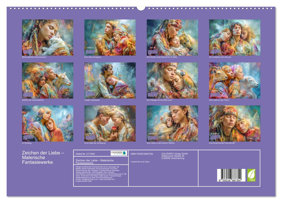 Zeichen der Liebe – Malerische Fantasiewerke (CALVENDO Premium Wandkalender 2026)
