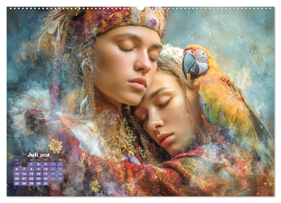 Zeichen der Liebe – Malerische Fantasiewerke (CALVENDO Premium Wandkalender 2026)