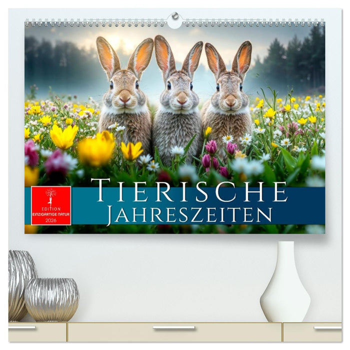 Tierische Jahreszeiten (CALVENDO Premium Wandkalender 2026)