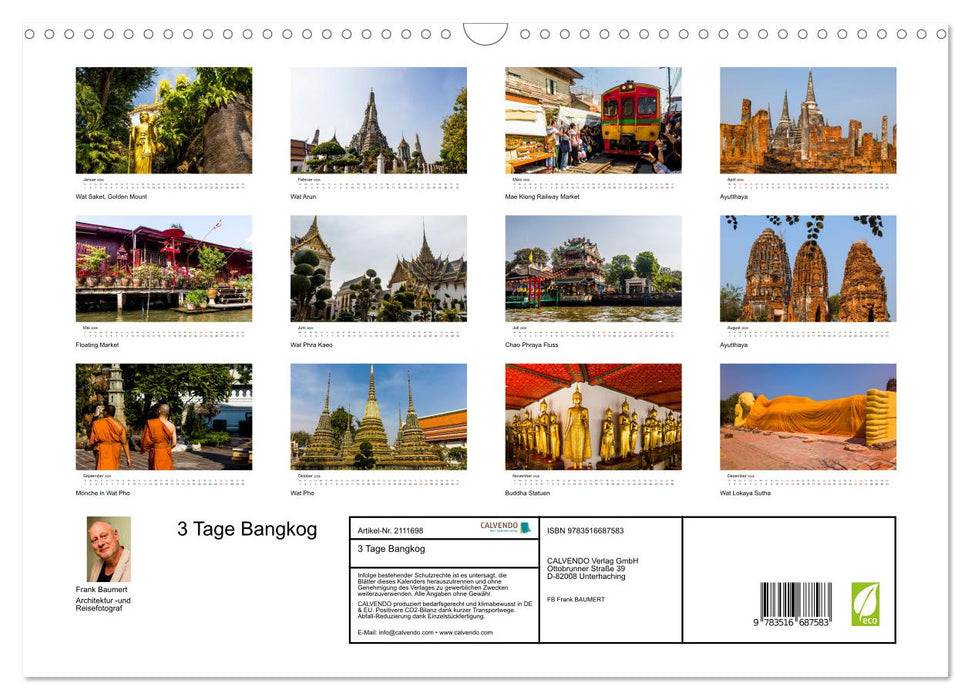 3 Tage Bangkog (CALVENDO Wandkalender 2026)