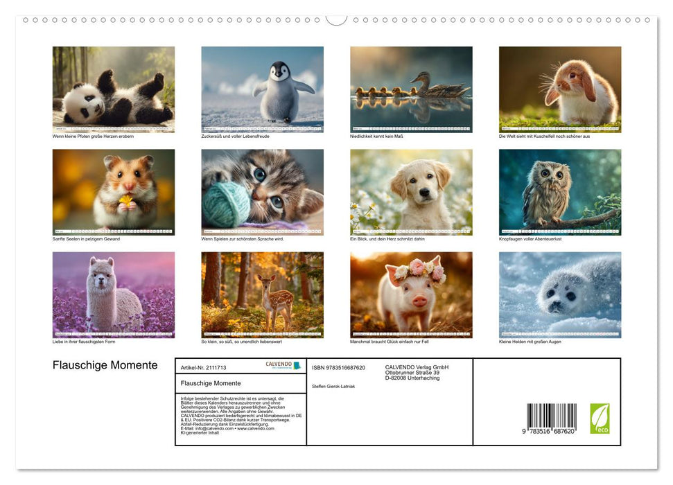 Flauschige Momente (CALVENDO Premium Wandkalender 2026)