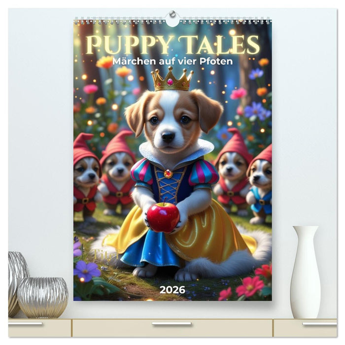 Puppy Tales - Märchen auf vier Pfoten (CALVENDO Premium Wandkalender 2026)