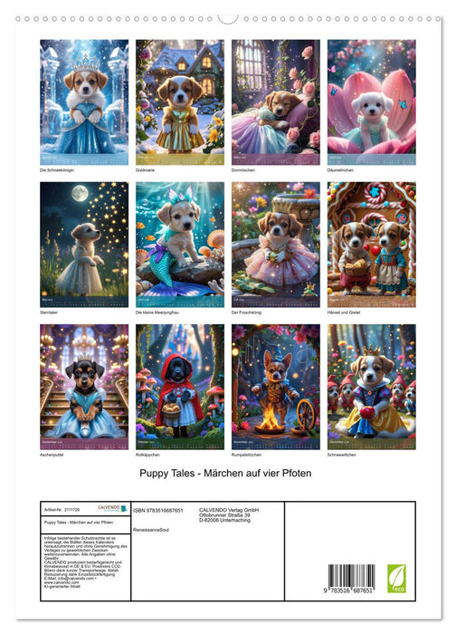 Puppy Tales - Märchen auf vier Pfoten (CALVENDO Premium Wandkalender 2026)