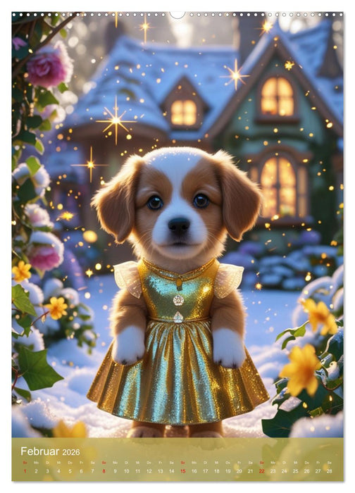 Puppy Tales - Märchen auf vier Pfoten (CALVENDO Premium Wandkalender 2026)