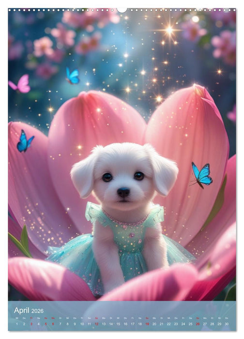 Puppy Tales - Märchen auf vier Pfoten (CALVENDO Premium Wandkalender 2026)