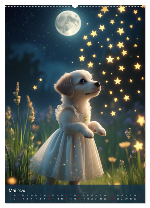 Puppy Tales - Märchen auf vier Pfoten (CALVENDO Premium Wandkalender 2026)