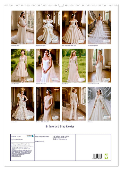 Bräute und Brautkleider (CALVENDO Wandkalender 2026)